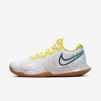 Nike Court Air Zoom Vapor Cage 4 - Női Teniszcipő - Fehér/Világos Türkiz/Sárga/Kék